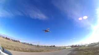 Embraer E190 landing on Sofia Airport from Paris ;Bulgaria Air