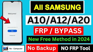 Samsung A10/A20/A12 Frp Bypass || ALL Samsung Google Account Bypass Without Pc 2024