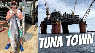 Catching Yellowfin Tuna Around Massive Oil Rig | **Caught In Eye Of The Storm** Venice, Louisiana