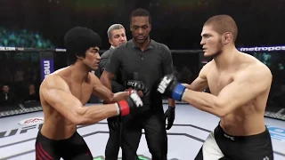 Bruce Lee vs. Khabib Nurmagomedov (EA sports UFC 2) - CPU vs. CPU - Crazy UFC 👊🤪