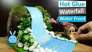 Hot Glue Waterfall little house Building Tutorial Hot Glue DIY Life Hacks for Crafting Art