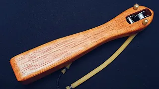 100% Handcrafted - "Water Drop" Roller Slingbow - Wooden DIY