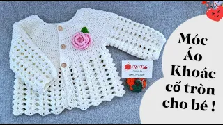 Bài 187: Hướng dẫn móc áo len cổ tròn họa tiết sò cho bé size 1 tuổi - Bí Đỏ Handmade shop