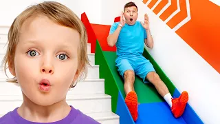 Indoor games on a Stair Slide with Vania Mania Kids