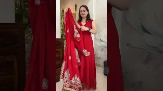 Reused Red Georgette Saree #knickknackvlogs #sareereuseideas #sareetodress #upcycleoldsaree