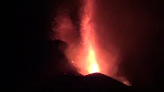 Pyroclastic Fire Fountain at La Palma, Oct 28th