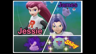 Jessie And James in Pokemon Go Whit A Shiny Shadow Koffing