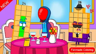 Numberblocks 24 plays prank and NB 26 jealous | Numberblocks fanmade coloring story