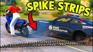 Tricking Cops With Spike Strips in GTA 5 RP