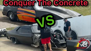 Conquer the concrete Heads up no prep drag racing back of the track