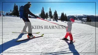 KIDS HARNESS REVIEW // LEARNING KIDS TO SKI // LAUNC PAD HARNESS