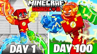 I Survived 100 Days as ELEMENTAL FLASH in HARDCORE Minecraft