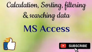 Totalling, Sorting, Filtering and Searching data in Access/MS Access in Tamil