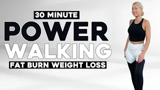 5000 STEPS 30 MIN POWER WALKING WORKOUT for WEIGHT LOSS - Full Body Fat Burn Knee Friendly