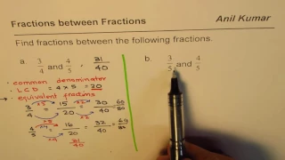 How to write Many fractions between any two fractions