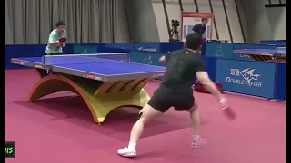 Table tennis. Irregular training Fan Zhendong Ma long