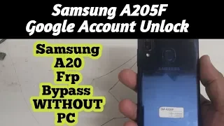 Samsung A20 Frp Bypass Frp Samsung A20 Google Account Unlock Samsung A20 Android 9.1.0