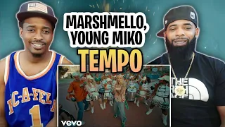 AMERICAN RAPPER REACTS TO -Marshmello, Young Miko - Tempo (Official Video)