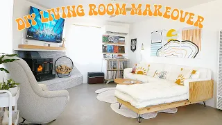 EXTREMELY DIY LIVING ROOM MAKEOVER / RENOVATION | MODERN BUILDS