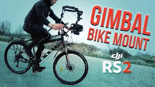 mount gimbal on the bike - universal camera dolly for “one man band”  Dji Rs2 + Tilta Alien Arm