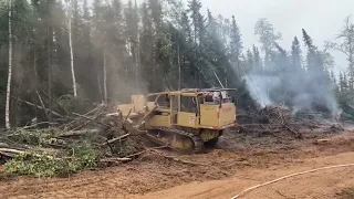 Pogo Mine Road Fire #191 - Pumper Cat dozer constructing fireline to protect private structures