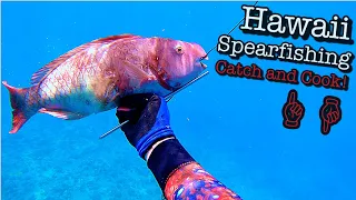 A day in the Life of Hawaii Divers /Uhu CATCH AND COOK!/ #GetitBoyz Spearfishing VLOG