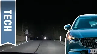 Matrix LED Scheinwerfer (ALH) im Mazda3 & CX-30 im Test bei Nachtfahrt