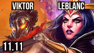 VIKTOR vs LEBLANC (MID) | 3/0/8, 65% winrate | KR Diamond | v11.11