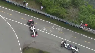 Kevin Magnussen and Nyck de Vries run off the track fighting for positions #canadiangp #f1