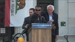 Secret Service Rushes Stage at Bernie Sanders Rally