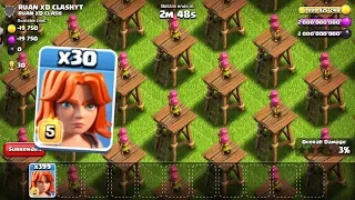 X30 Valkyrie max level VS Archer Tower level full base on COC Private Server