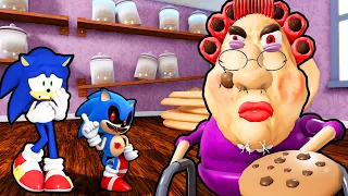 SONIC AND BABY SONIC.EXE VS ESCAPE GRUMPY GRAN IN ROBLOX