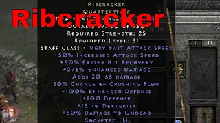 D2R Unique Items - Ribcracker (Quarterstaff)