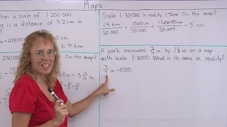 How to calculate distances on the map or in reality using the map scale