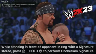WWE 2K23 Show Case   Undertaker Chokeslam signature to John cena