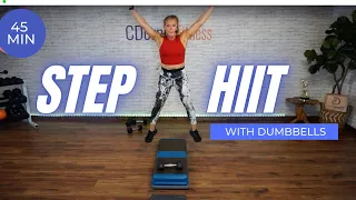 STEP HIIT WORKOUT 🔥 45 MIN HIIT WITH AEROBICS  STEP BENCH 🔥