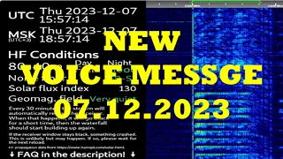 UVB-76 NEW VOICE MESSAGE (07.12.2023) 15:57 UTC