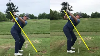 Actual lesson review: Improved A of A resulting in a new ball flight (single figure handicap player)