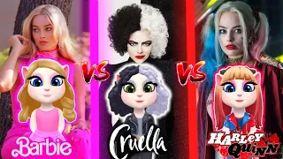 Harley Quinn Margot Robbie vs Barbie Girl Margot Robbie vs Cruella Emma Stone 🪨 My Talking angela 2