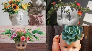 most Stunning and Supplanted sculpture planters|| Creepy doll Head planters