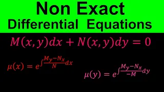 Non Exact Differential Equations | Integrating Factor | Differential Equations