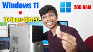 Installing Windows 11 On 15 Years Old PC || Win 11 on legacy bios 2 gb ram
