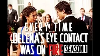 Every Time Delena‘s Eye Contact Was On Fire | Season 1 | tvd | delenasvideo