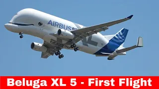 #shorts AIRBUS BELUGA XL5 - First flight - Take off + Low Pass + Landing -  Toulouse Blagnac Factory