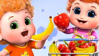 Apples and Bananas Two | Baby Songs for kids | 4K Nursery Rhymes and cartoon | Blue Fish 2023