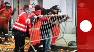 Gewalt in Brüssel zwischen Polizei und Demonstranten