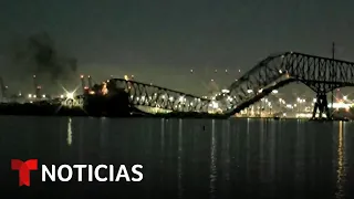 El video que le da la vuelta al mundo del momento en que el puente se derrumba | Noticias Telemundo