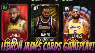 USING 3 DIFFERENT LEBRON JAMES CARDS IN NBA LIVE MOBILE!