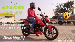 TVS Apache RTR 160 4v top speed test//Top speed test in Urban mode//part-1//Moto Flip//