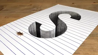 Easy 3D Trick Art - S Hole Illusion Drawing!